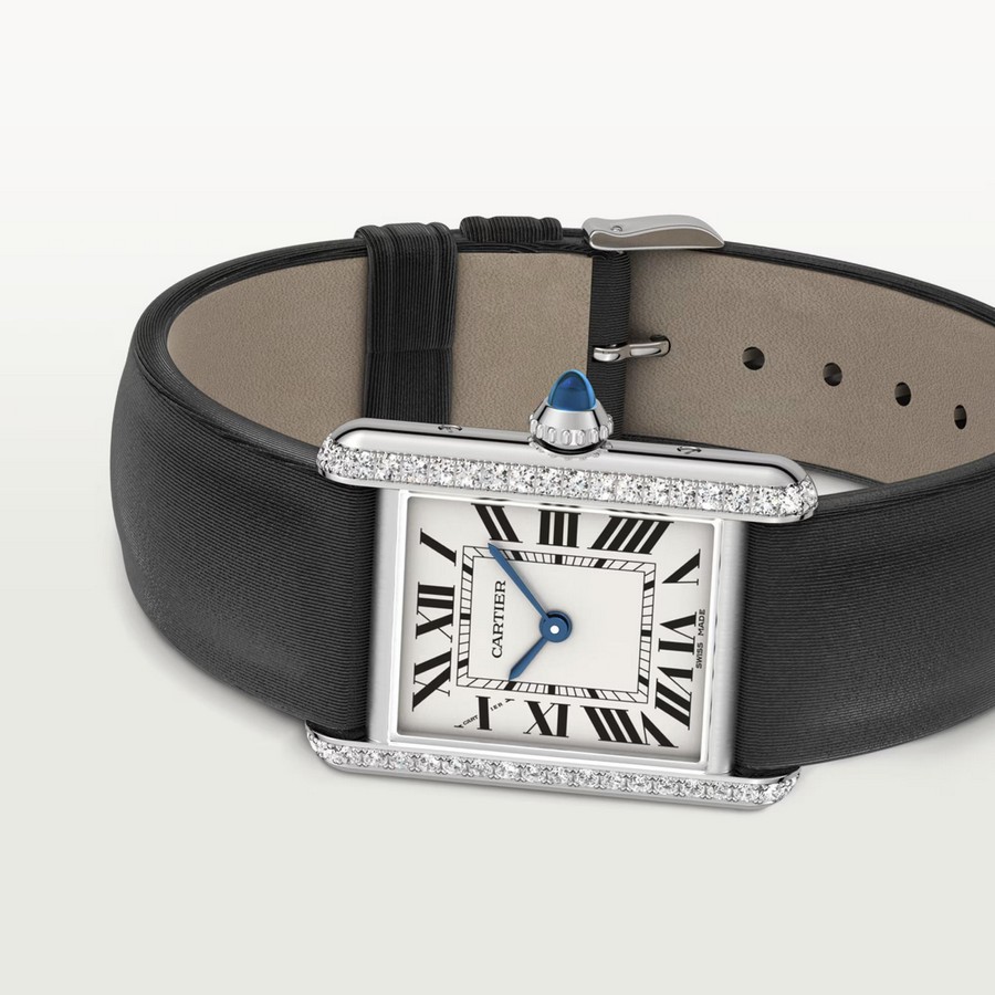 Đồng Hồ Cartier Tank Must Watch Nữ Đen Trắng